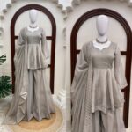 Presenting New Designer Top plazzo with dupatta set - Image 2
