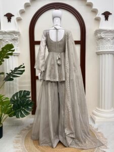 Presenting New Designer Top plazzo with dupatta set - Image 12