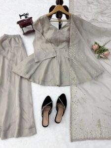 Presenting New Designer Top plazzo with dupatta set - Image 14