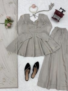 Presenting New Designer Top plazzo with dupatta set - Image 15