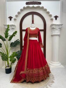 Presenting New Designer Heavy Embroidery work Lahenga choli collection - Image 5