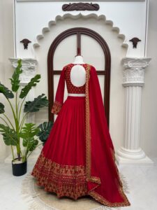 Presenting New Designer Heavy Embroidery work Lahenga choli collection - Image 9