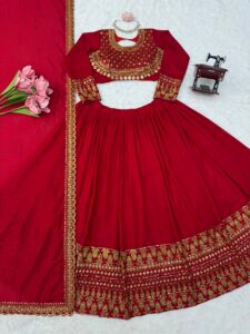 Presenting New Designer Heavy Embroidery work Lahenga choli collection - Image 13