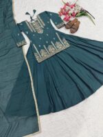 Presenting New Designer Embroidery work Lahenga and Duppata set - Image 7