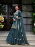 Presenting New Designer Embroidery work Lahenga and Duppata set - Image 3