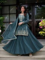 Presenting New Designer Embroidery work Lahenga and Duppata set - Image 2