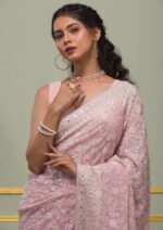 Presenting New Designer Georgette embroidery work saree collection - Image 3