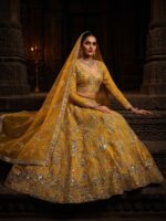 Launching New 4 meter flared premium quality soft net Lahenga choli collection - Image 14