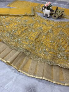 Launching New 4 meter flared premium quality soft net Lahenga choli collection - Image 21