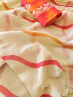 Presenting New Plain Linen All over Laheria Digital printed saree collection - Image 5