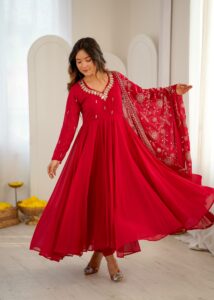 Presenting New Embroidered sequence Mirror work Anarkali suit collection - Image 12