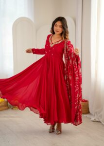 Presenting New Embroidered sequence Mirror work Anarkali suit collection - Image 3