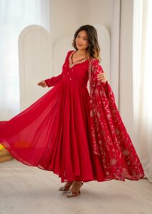 Presenting New Embroidered sequence Mirror work Anarkali suit collection - Image 6
