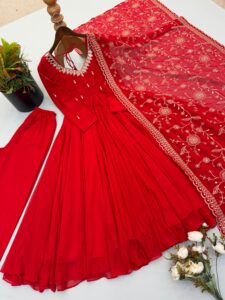 Presenting New Embroidered sequence Mirror work Anarkali suit collection - Image 15