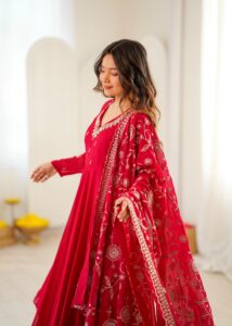 Presenting New Embroidered sequence Mirror work Anarkali suit collection - Image 8