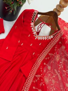 Presenting New Embroidered sequence Mirror work Anarkali suit collection - Image 18