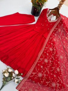 Presenting New Embroidered sequence Mirror work Anarkali suit collection - Image 16