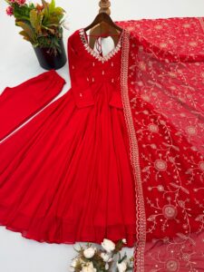 Presenting New Embroidered sequence Mirror work Anarkali suit collection - Image 14