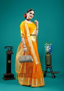 Presenting New pure jacquard weaving organza silk all over saree collection - Image 6