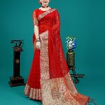 Presenting New pure jacquard weaving organza silk all over saree collection