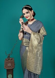 Presenting New pure jacquard weaving organza silk all over saree collection - Image 12