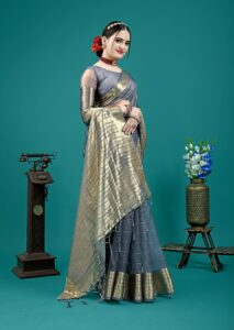 Presenting New pure jacquard weaving organza silk all over saree collection - Image 11