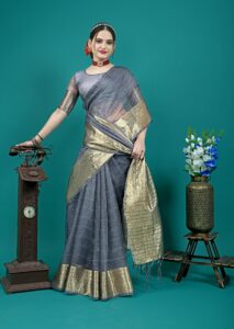 Presenting New pure jacquard weaving organza silk all over saree collection - Image 10