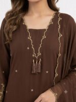 Presenting New Designing Embroidery work Top Plazzo with dupatta set - Image 2