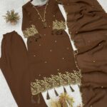 Presenting New Designing Embroidery work Top Plazzo with dupatta set