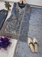 Presenting New Festival Season Heavy Embroidery work Top Farsi Plazzo with dupatta set - Image 9