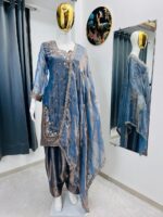Presenting New Festival Season Heavy Embroidery work Top Farsi Plazzo with dupatta set