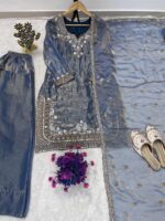 Presenting New Festival Season Heavy Embroidery work Top Farsi Plazzo with dupatta set - Image 8