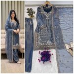 Presenting New Festival Season Heavy Embroidery work Top Farsi Plazzo with dupatta set - Image 6