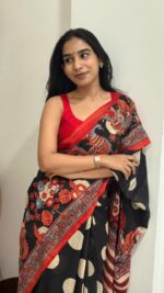 Royal Kalamkari soft linen banarasi cotton silk saree collection - Image 4