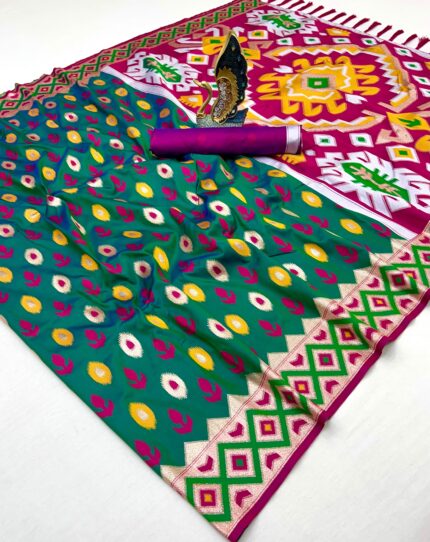 Presenting New premium silk fabric patola design saree design
