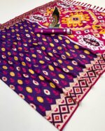 Presenting New premium silk fabric patola design saree design - Image 4
