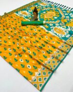 Presenting New premium silk fabric patola design saree design - Image 7
