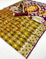 Presenting New premium silk fabric patola design saree design - Image 5