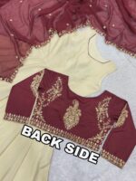 Presenting New 3 pieces stylish Gown with Beautiful Koti And Duppata set - Image 11