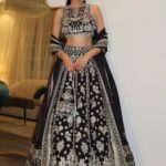Presenting New Designer Heavy Embroidery design Bold Black Beautiful Lahenga collection