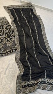 Presenting New Designer Heavy Embroidery design Bold Black Beautiful Lahenga collection - Image 9