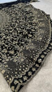 Presenting New Designer Heavy Embroidery design Bold Black Beautiful Lahenga collection - Image 4