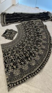 Presenting New Designer Heavy Embroidery design Bold Black Beautiful Lahenga collection - Image 5
