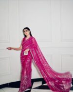 Presenting New wrapped in pink dipped in shine saree collection - Image 3