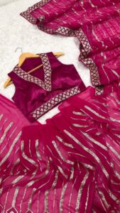 Presenting New wrapped in pink dipped in shine saree collection - Image 6