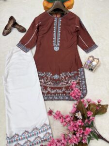Launching New Designer Trending Kurti plazzo set - Image 11