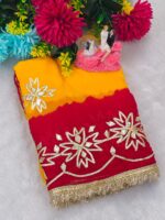 Presenting New Trending original Hand charkhi Gotta work saree - Image 5