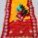 Presenting New Trending original Hand charkhi Gotta work saree