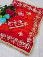 Presenting New Trending original Hand charkhi Gotta work saree - Image 14
