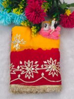 Presenting New Trending original Hand charkhi Gotta work saree - Image 8